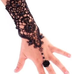 Armband Kant Met Zwarte Bloem