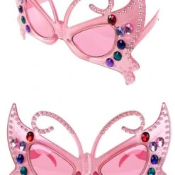Bril Vlinder Roze Met Diamant