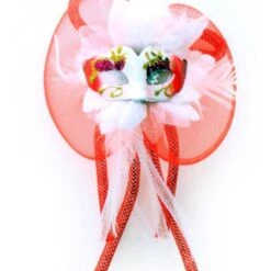 Broche Bloem, Tubes En Oogmasker Rood/Wit