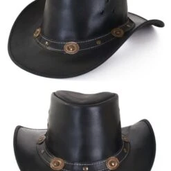 Cowboy Hoed Leer Zwart