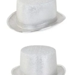 Hoge Hoed Glitter Zilver