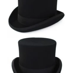 Hoge Hoed Wolvilt Zwart