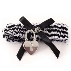 Kousenband Zwart/Wit Met Slot