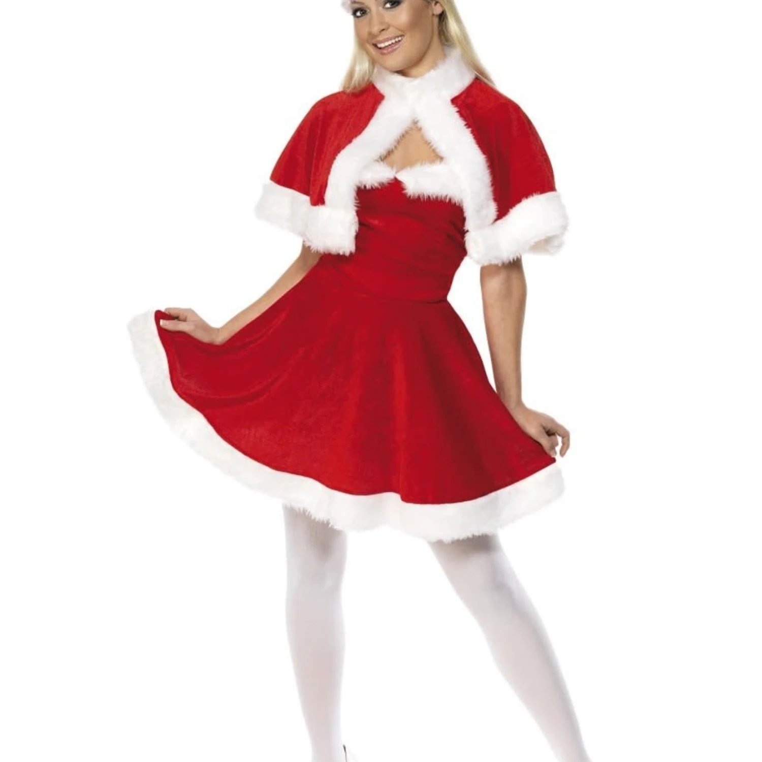 Miss Santa Costume, Red, With Jacket, Skirt, Hat, Belt & Muff 1 Miss Santa Costume, Red, With Jacket, Skirt, Hat, Belt & Muff