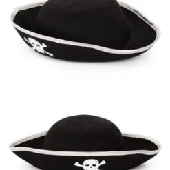 Piratenhoed Zwart/Wit Voor Kinderen