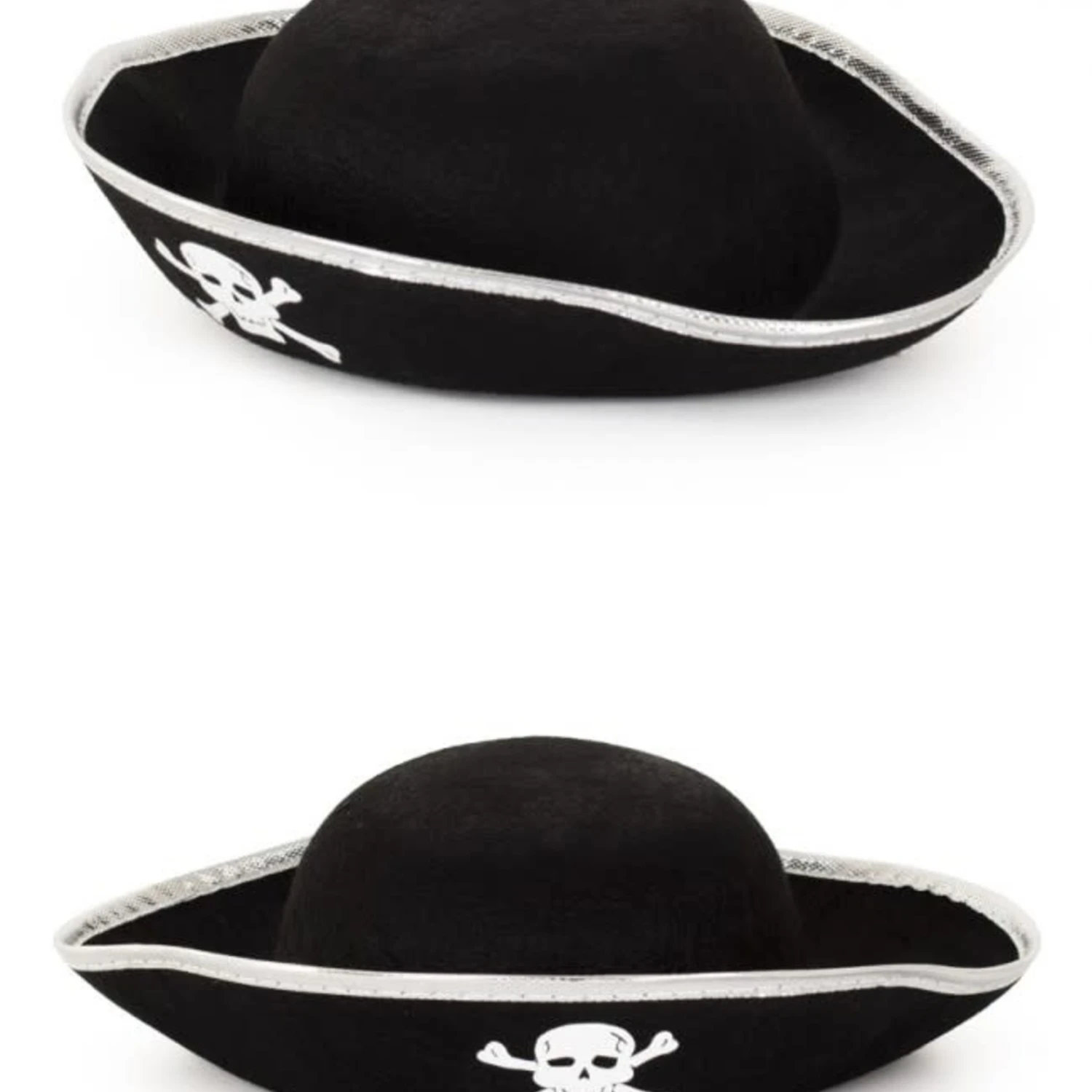 Piratenhoed Zwart/Wit Voor Kinderen 1 Piratenhoed Zwart/Wit Voor Kinderen