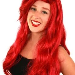 Pruik Arielle Lang Rood