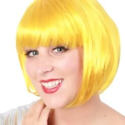 Pruik Sensation Bobline Geel
