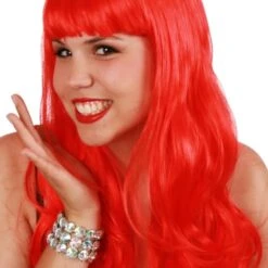 Pruik Sensation Rood Lang