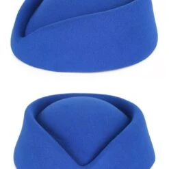 Stewardess Hoed Wolvilt Blauw