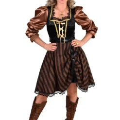 Magic Jurk Dame Bruin/Zwart Gestreept