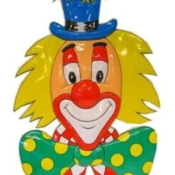 Wanddeco Clown Met Hoed - 70 Cm