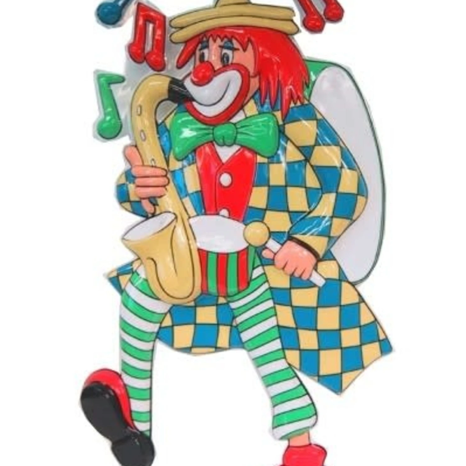 Wanddeco Clown Met Saxofoon - 60 Cm 1 Wanddeco Clown Met Saxofoon - 60 Cm